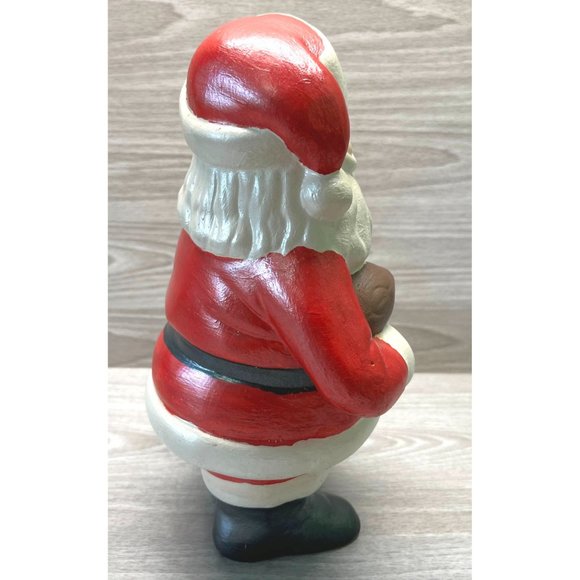 Vintage Christmas Figure Santa Toy Sack & Football Handpainted Ceramic Heavy - Picture 9 of 12